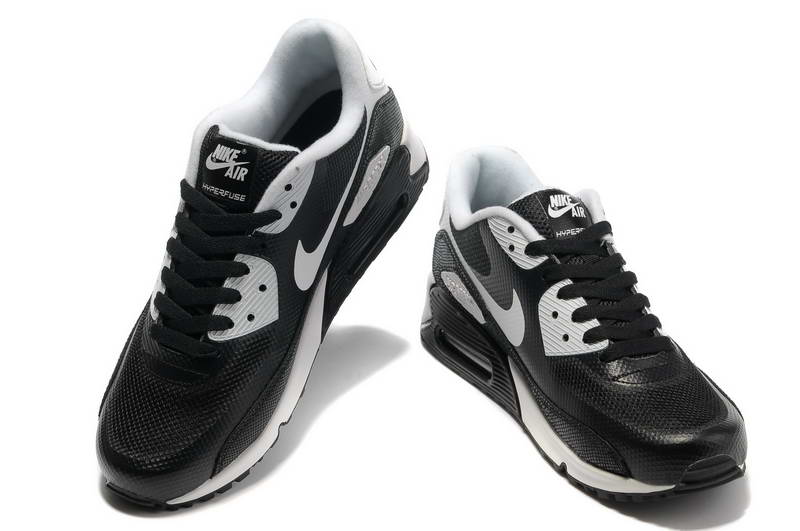 Air Max 90 Hyperfuse fourrure Chaussures Hommes Noir Blanc (2)